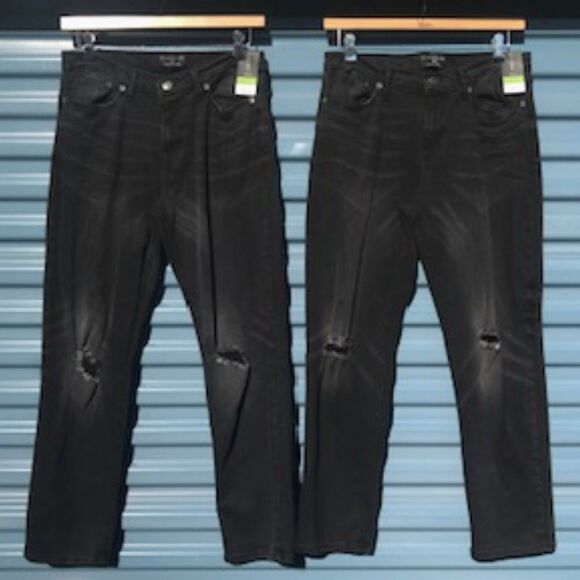 "Ripped" Slim Fit Jeans . Size: 30 x 32 . Black . (2) Pair Bundle . New w/ Tags - Picture 1 of 5